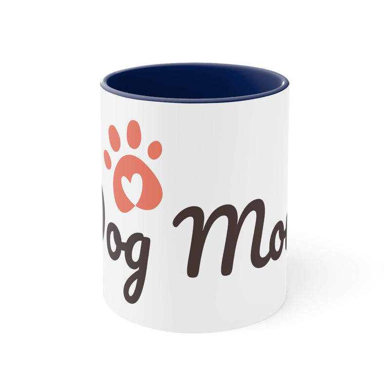 Dog Mom | Navy Accent Coffee Mug, 11oz