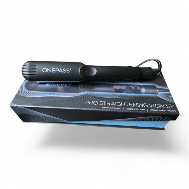 Bioionic OnePass Flat Iron 1.5” – Smooth, Sleek Hair in One Pass (MODEL - BS09-C (ST-OP-1.0))