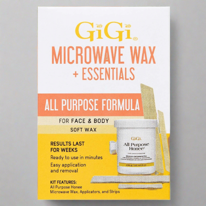 Gigi All Purpose Microwave Wax Essentials Kit For Face & Body Soft Wax