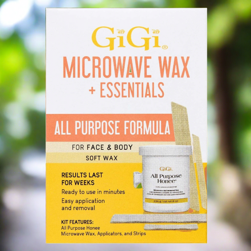 Gigi All Purpose Microwave Wax Essentials Kit For Face & Body Soft Wax