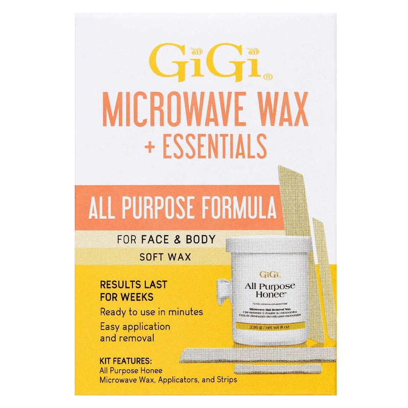 Gigi All Purpose Microwave Wax Essentials Kit For Face & Body Soft Wax