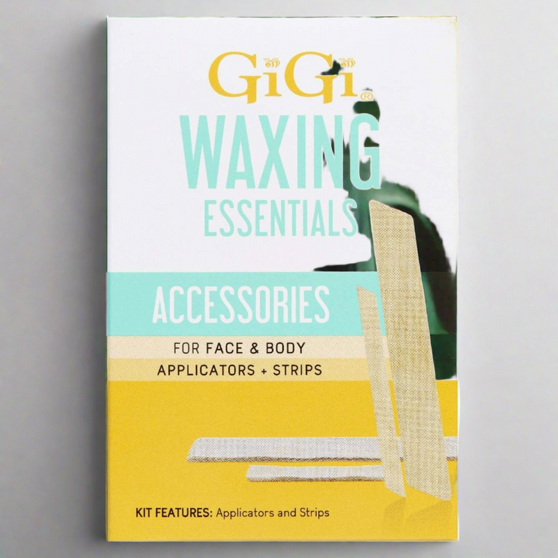 Gigi Waxing Essentials Accessories Kit for Face & Body Applicators + Strips