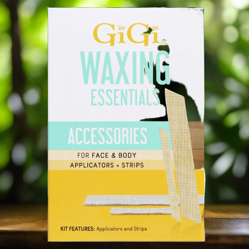 Gigi Waxing Essentials Accessories Kit for Face & Body Applicators + Strips