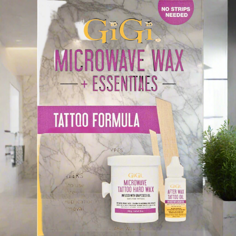 Gigi Tattoo Microwave Wax Essentials Kit Tattoo Formula for All Skin Types