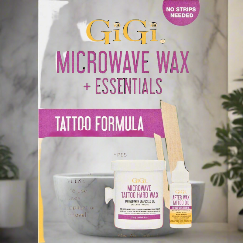 Gigi Tattoo Microwave Wax Essentials Kit Tattoo Formula for All Skin Types