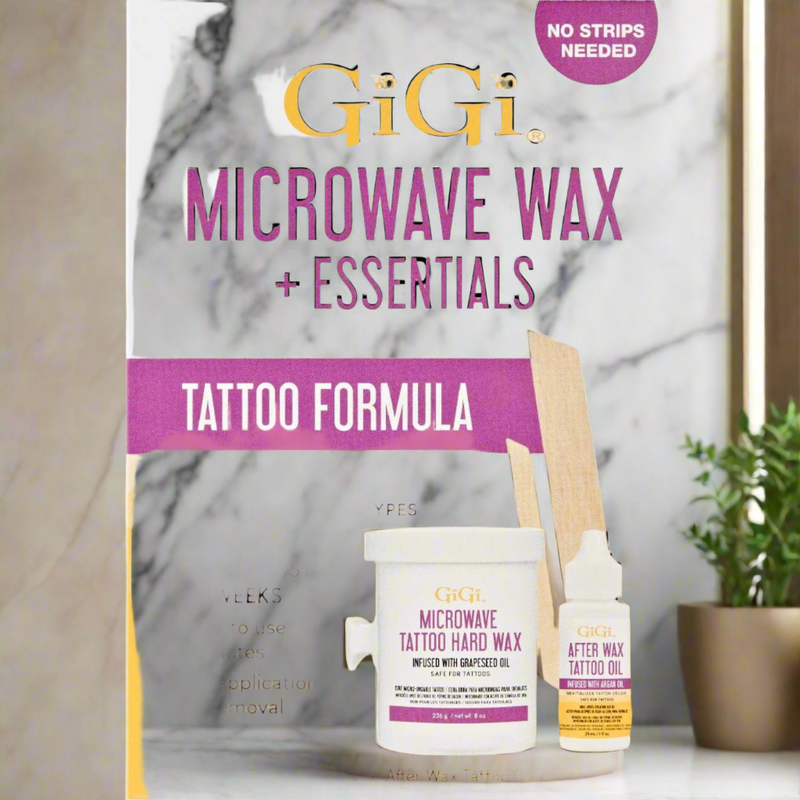 Gigi Tattoo Microwave Wax Essentials Kit Tattoo Formula for All Skin Types