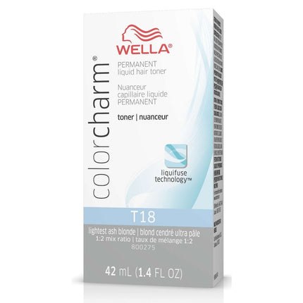 WELLA Color Charm T18 Lightest Ash Blnd Toner w/Color Charm 20V Dev 3.6oz
