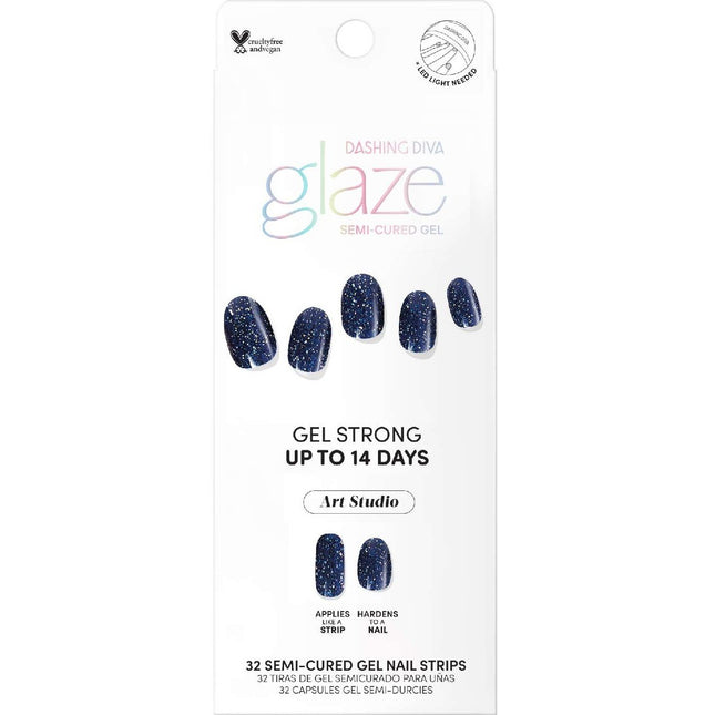 Dashing Diva Glaze Art Sprakling Sea - 32 SEMI-CURED GEL NAIL STRIPS