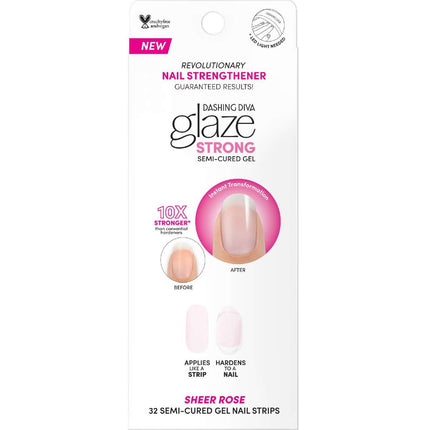 Dashing Diva Glaze Refill Sheer Rose - 32 SEMI-CURED NAIL STRIPS