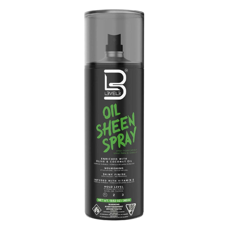 L3Vel3 Oil Sheen Spray 13.51 Oz - Superior Shine and Hydration for All Hair Types