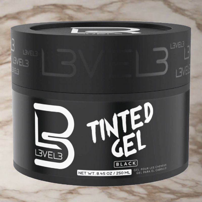 L3Vel3 Tinted Gel Black 8.45 Oz - Define and Color Your Hair with Superior Hold