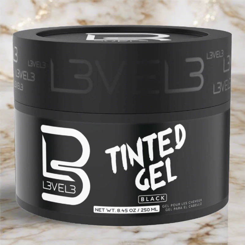 L3Vel3 Tinted Gel Black 8.45 Oz - Define and Color Your Hair with Superior Hold