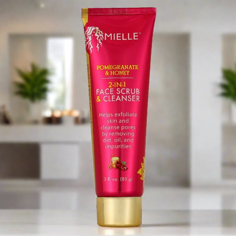 Mielle Pomegranate Honey 2-In-1 Face Scrub  Cleanser 3.0 Fl Oz