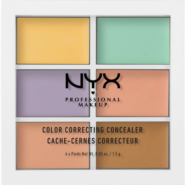 NYX Professional Makeup Color Correcting Concealer Palette – 6 Shade Cream Corrector, 1.5g