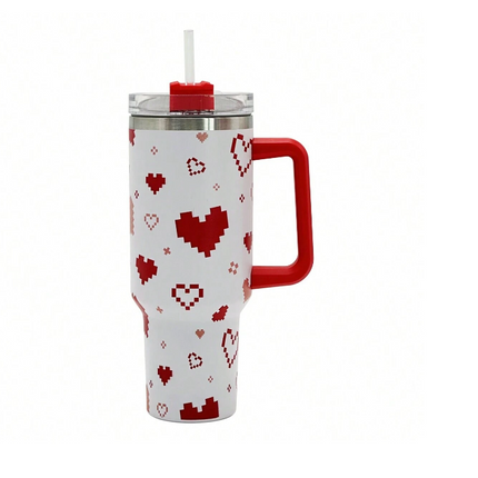 Gift Giving Red & White 40oz Stainless Steel Insulated Tumbler Ideal for Mother's Day, Birthday & Graduation Gift
