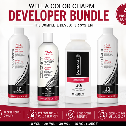 Wella Color Charm Cream Developer Volume 10 | 20 | 30 ( Bundle of 4)