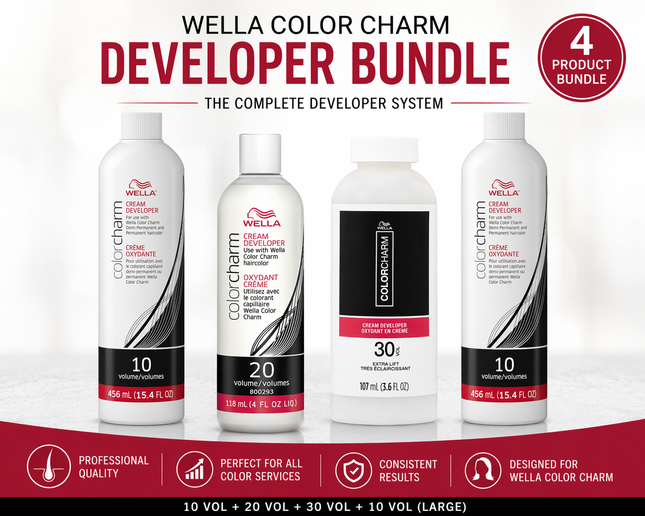 Wella Color Charm Cream Developer Volume 10 | 20 | 30 ( Bundle of 4)