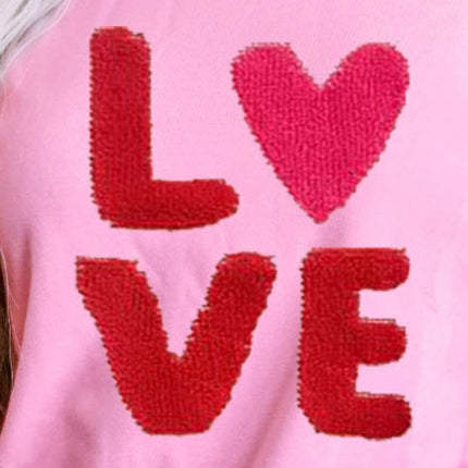 LOVE Sequin Dropped Shoulder Sweatshirt