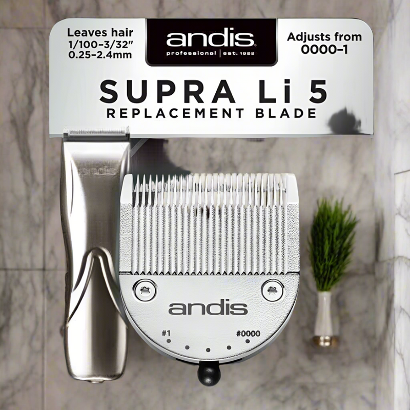 Andis Adjustable Clipper Blade Set For Supra Li 5 Size 0000 To 1 0.25-2.4Mm