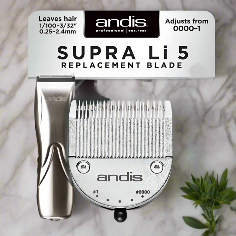 Andis Adjustable Clipper Blade Set For Supra Li 5 Size 0000 To 1 0.25-2.4Mm