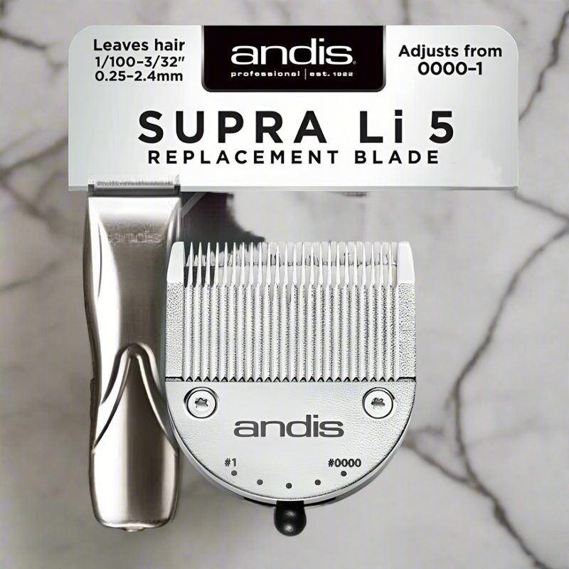 Andis Adjustable Clipper Blade Set For Supra Li 5 Size 0000 To 1 0.25-2.4Mm