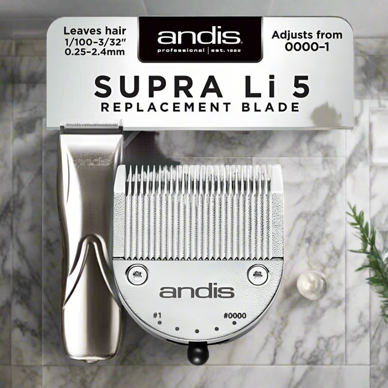 Andis Adjustable Clipper Blade Set For Supra Li 5 Size 0000 To 1 0.25-2.4Mm