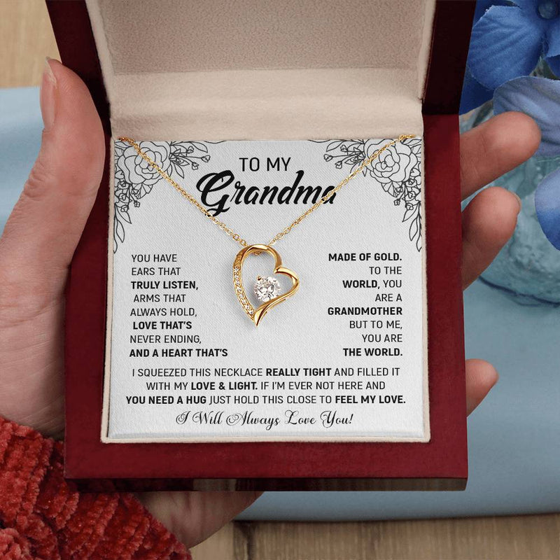 To My Grandma, I Will Always Love You | Forever Love Necklace with On Demand Message Card