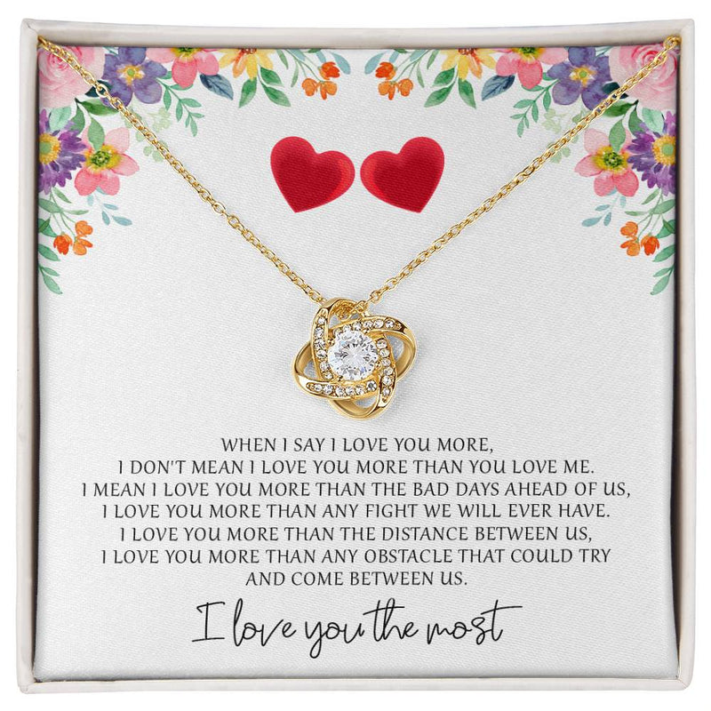 I Love You the Most | Love Knot Necklace (Yellow & White Gold Variants)