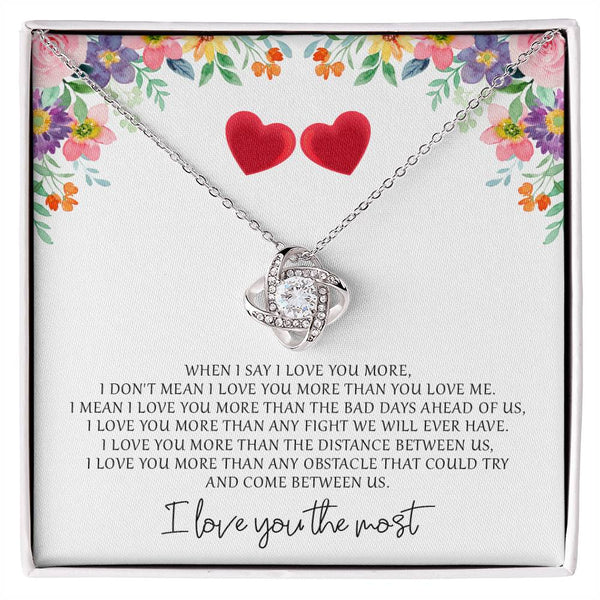 I Love You the Most | Love Knot Necklace (Yellow & White Gold Variants)