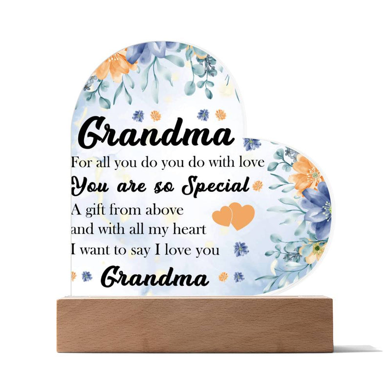 Grandma You Are Special | Heart Acrylic Plaque