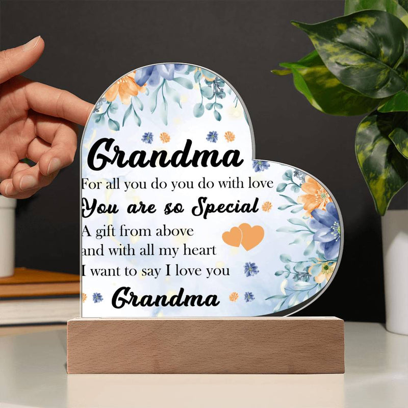 Grandma You Are Special | Heart Acrylic Plaque