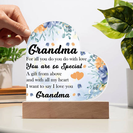 Grandma You Are Special | Heart Acrylic Plaque