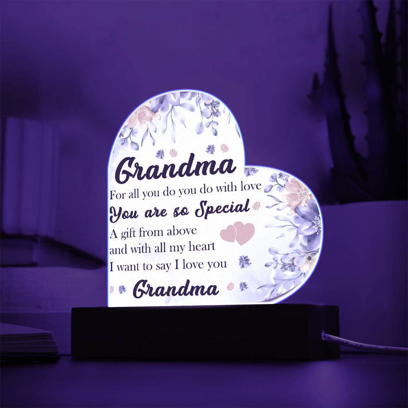 Grandma You Are Special | Heart Acrylic Plaque