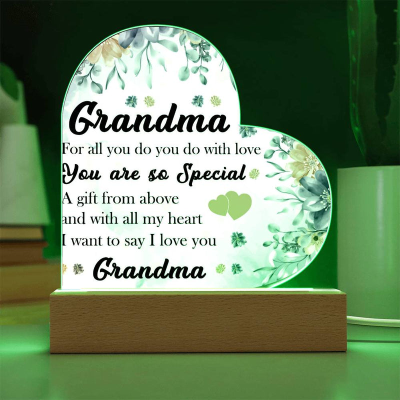 Grandma You Are Special | Heart Acrylic Plaque