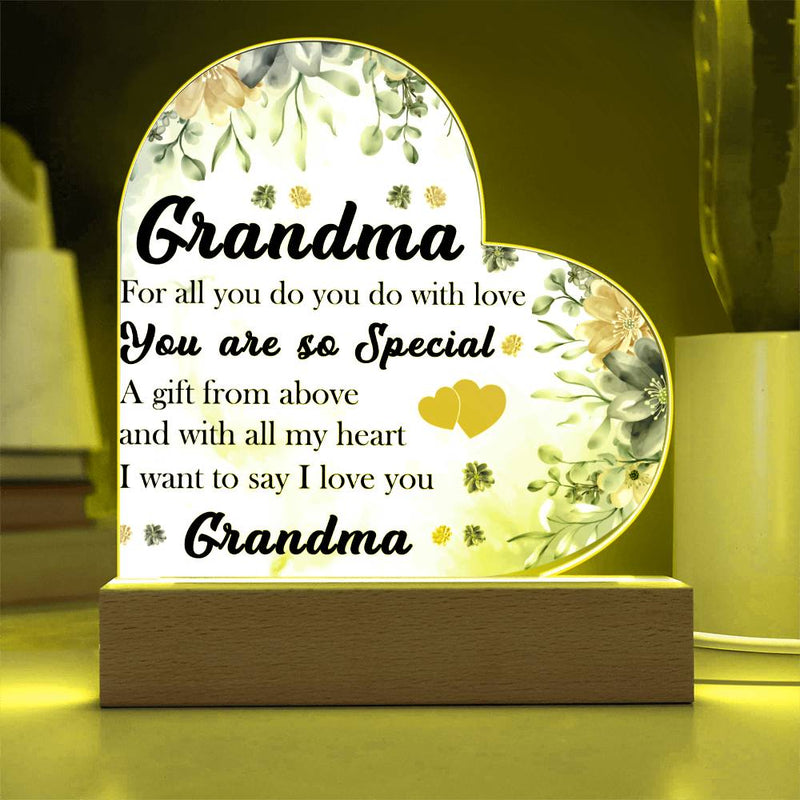 Grandma You Are Special | Heart Acrylic Plaque