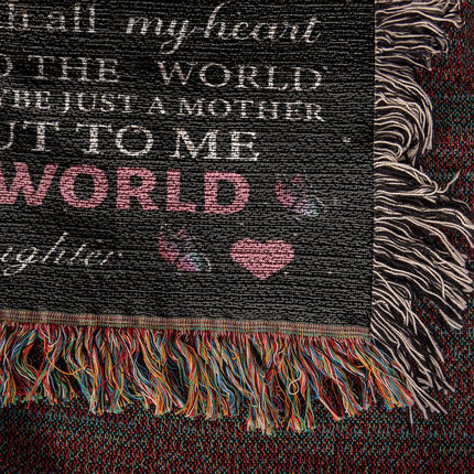 To My Mom I am Because You are the World | Heirloom Woven Blanket (Portrait)