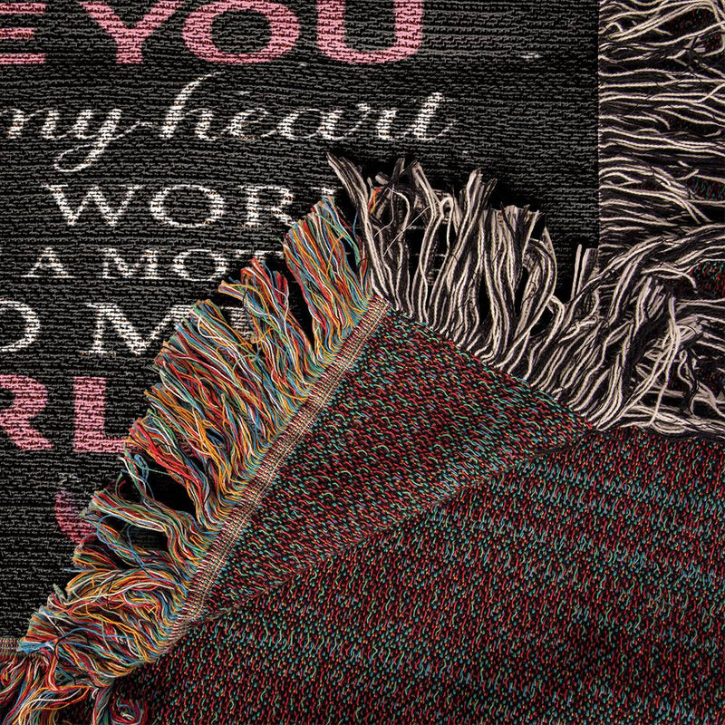 To My Mom I am Because You are the World | Heirloom Woven Blanket (Portrait)