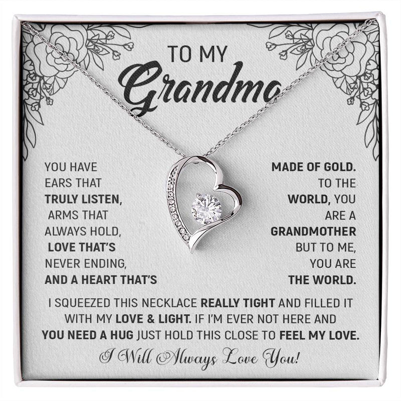 To My Grandma, I Will Always Love You | Forever Love Necklace with On Demand Message Card