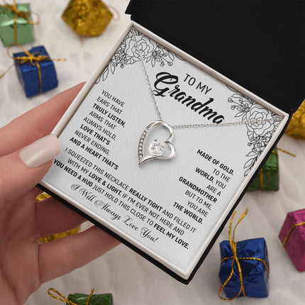 To My Grandma, I Will Always Love You | Forever Love Necklace with On Demand Message Card
