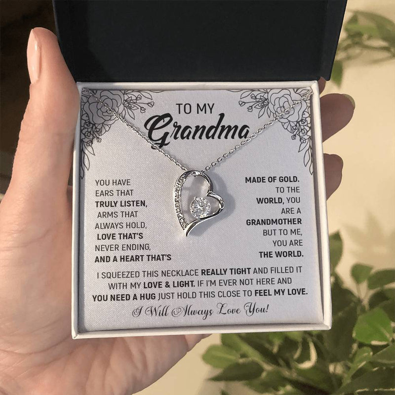 To My Grandma, I Will Always Love You | Forever Love Necklace with On Demand Message Card