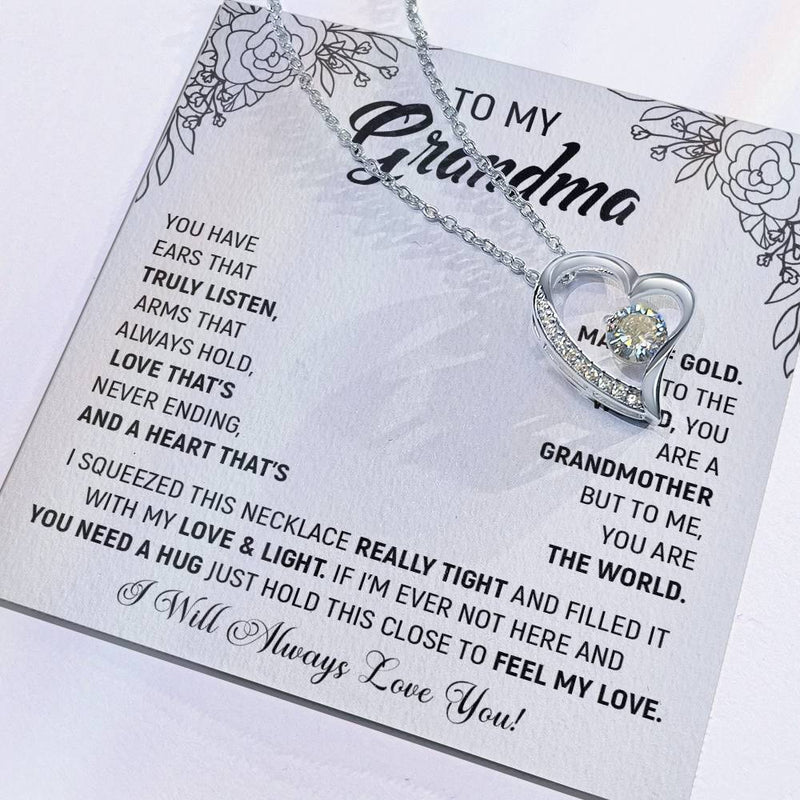 To My Grandma, I Will Always Love You | Forever Love Necklace with On Demand Message Card