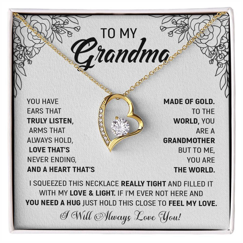 To My Grandma, I Will Always Love You | Forever Love Necklace with On Demand Message Card