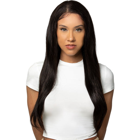 BARE BEAUTY - HUMAN HAIR WIG with T-PART LACE STRAIGHT#NATURAL COLOR