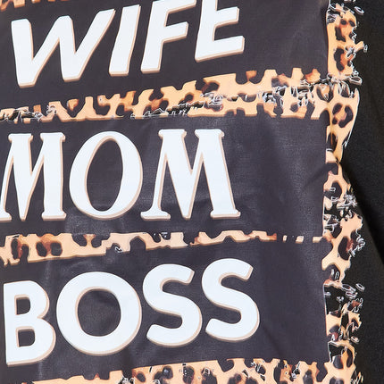 Simply Love WIFE MOM BOSS Leopard Graphic T-Shirt