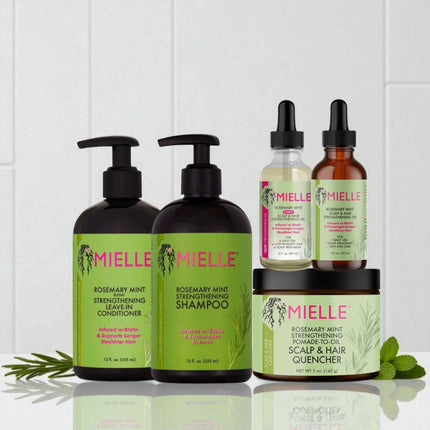 Mielle Rosemary Mint bundle kit + Shine ’N Jam extra hold styling products—tailored for men