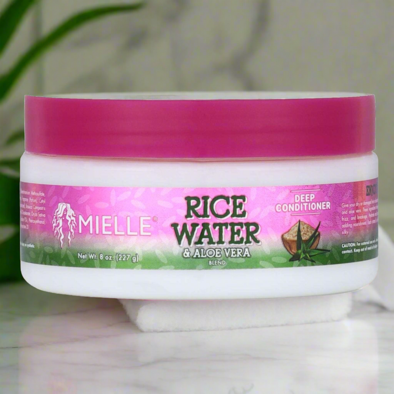 Mielle Rice Water Aloe Vera Blend Deep Condition - Nourish & Hydrate Hair - 8 oz