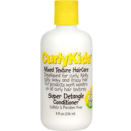 CurlyKids 3-Piece Super Detangle Hair Care Bundle Shampoo Conditioner Spray