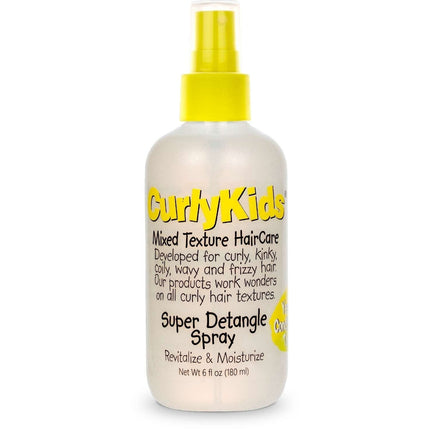 CurlyKids 3-Piece Super Detangle Hair Care Bundle Shampoo Conditioner Spray